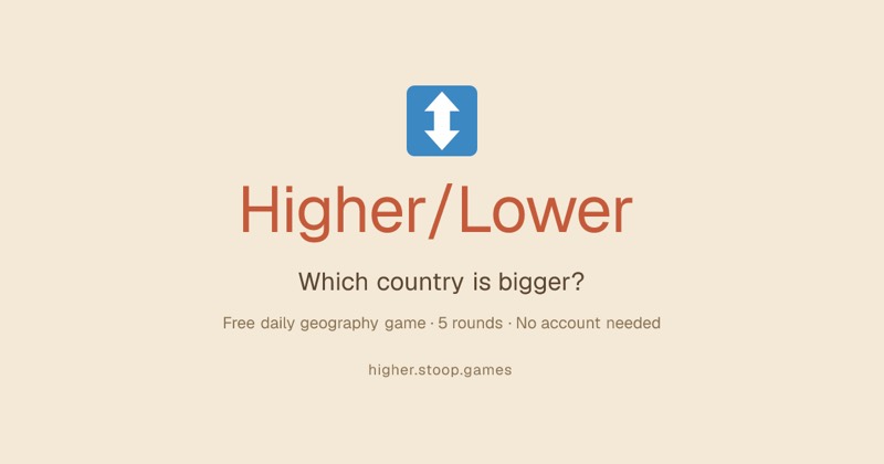 Higher/Lower game preview