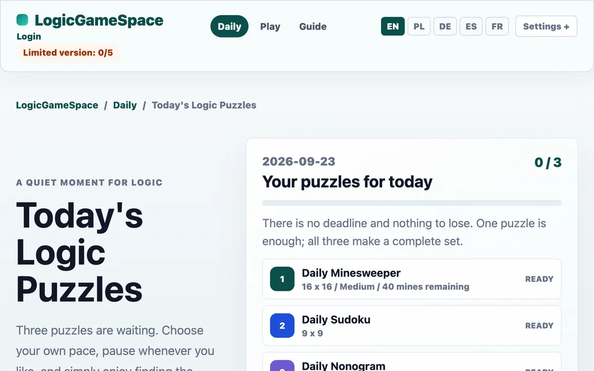 LogicGameSpace game preview