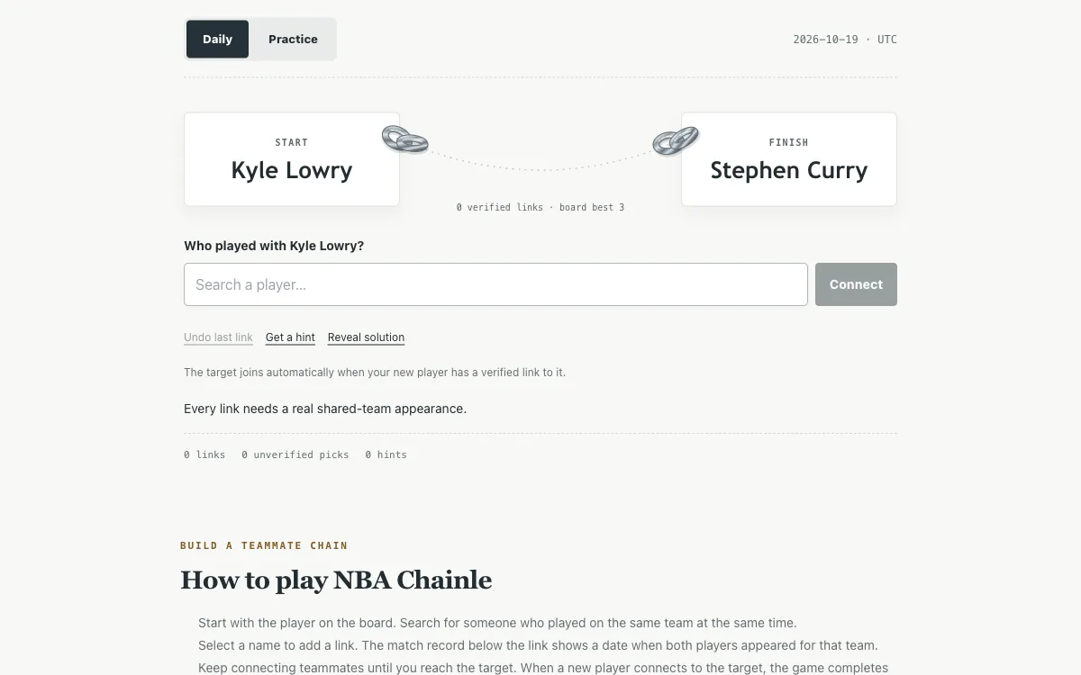 NBA Chainle game preview