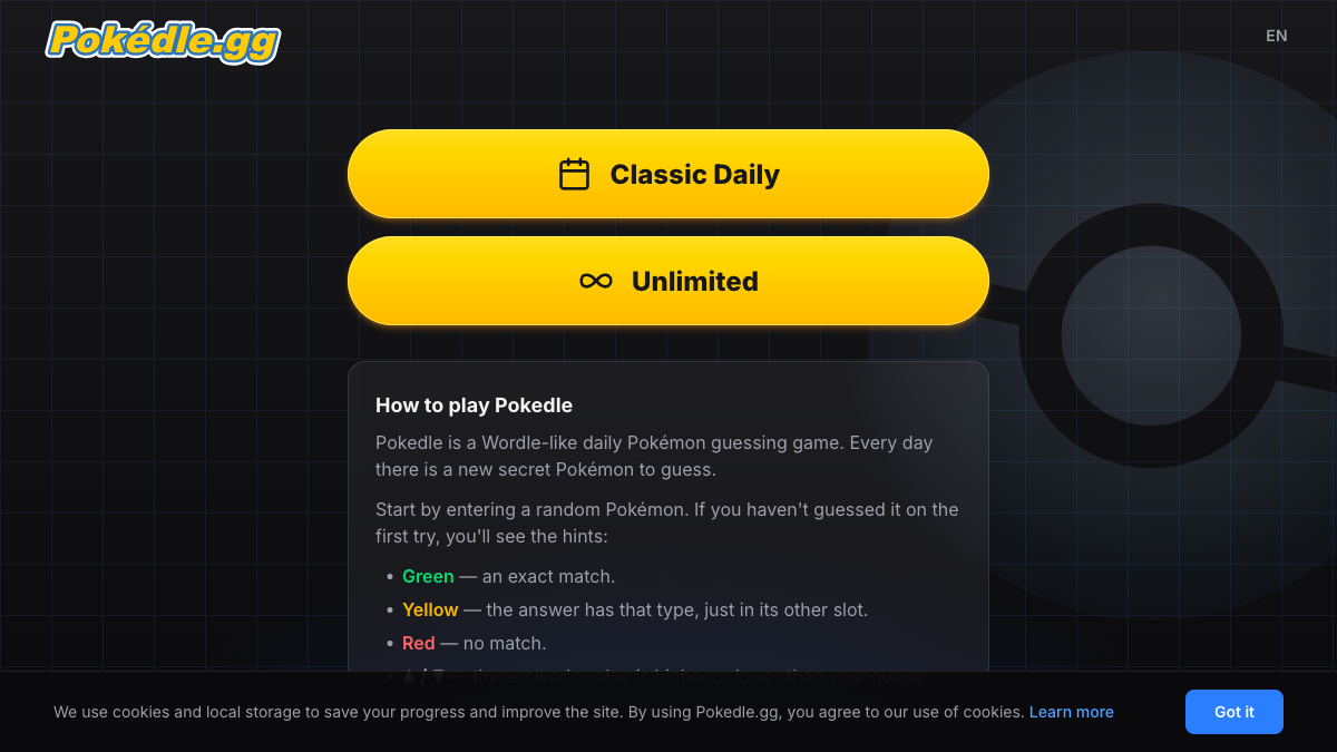 Pokedle game preview
