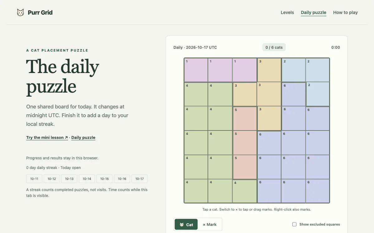 Purr Grid game preview