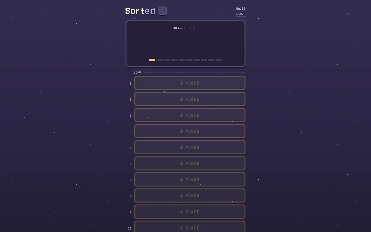 Sorted game preview