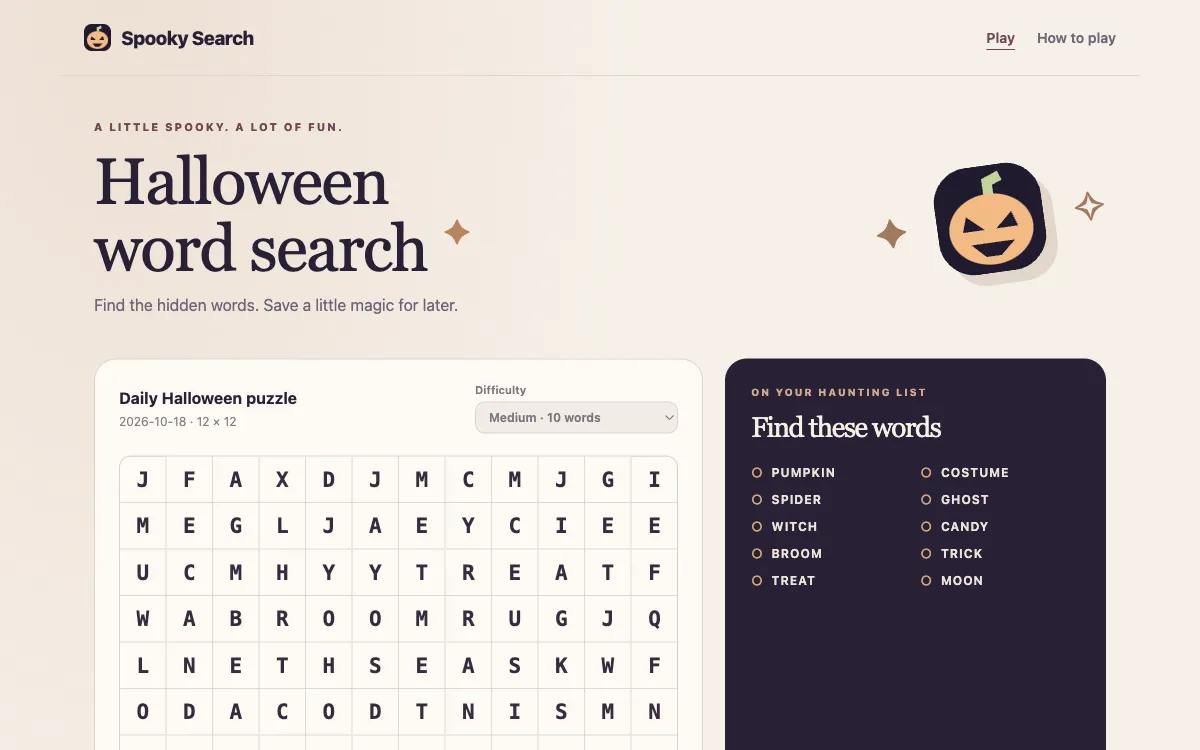 Spooky Search game preview