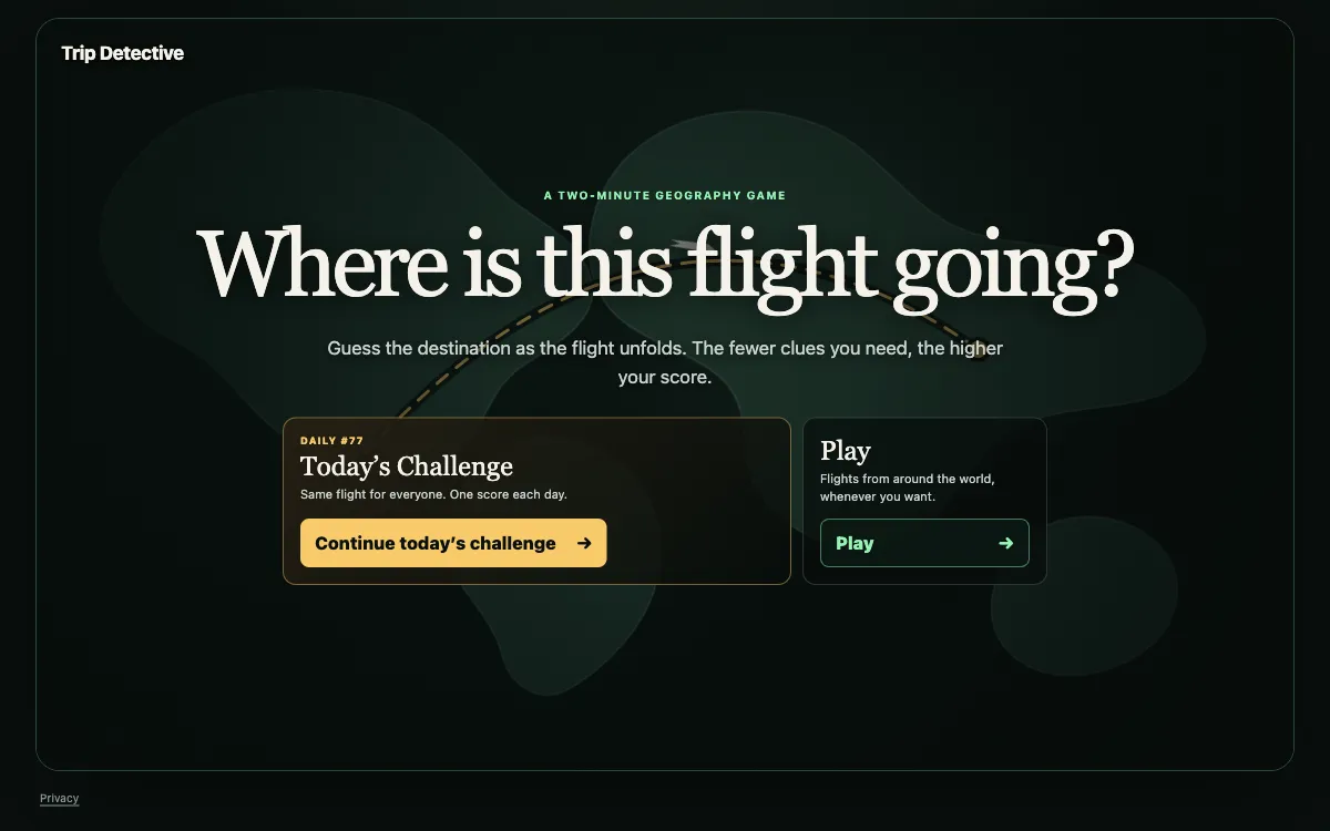 Trip Detective daily challenge entry for a shared flight